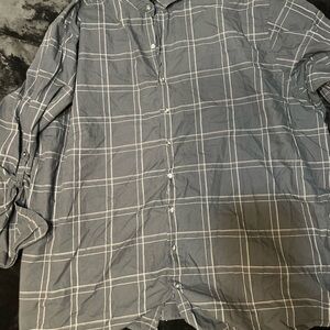 Men's Black Windowpane Button-Down Shirt
